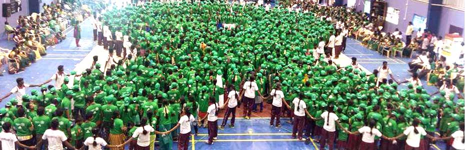 LARGEST HUMAN GREEN RIBBON SYMBOL FORMATION