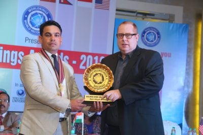 MAJOR Abhayjit Mehlawat, a known face as a Dare-Devil on motor-bike, awarded with the Golden Disk Award at the Worldkings Awards 2018 