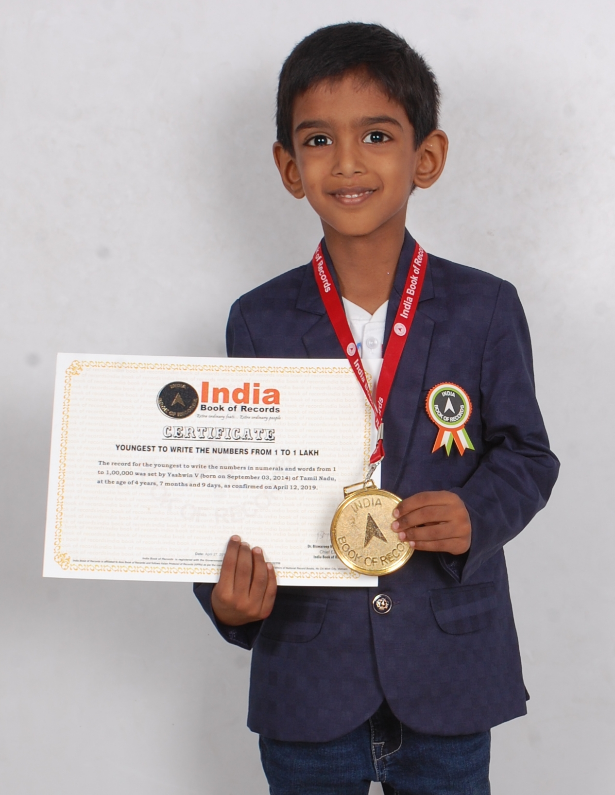 YOUNGEST TO WRITE THE NUMBERS FROM 1 TO 1 LAKH IBR