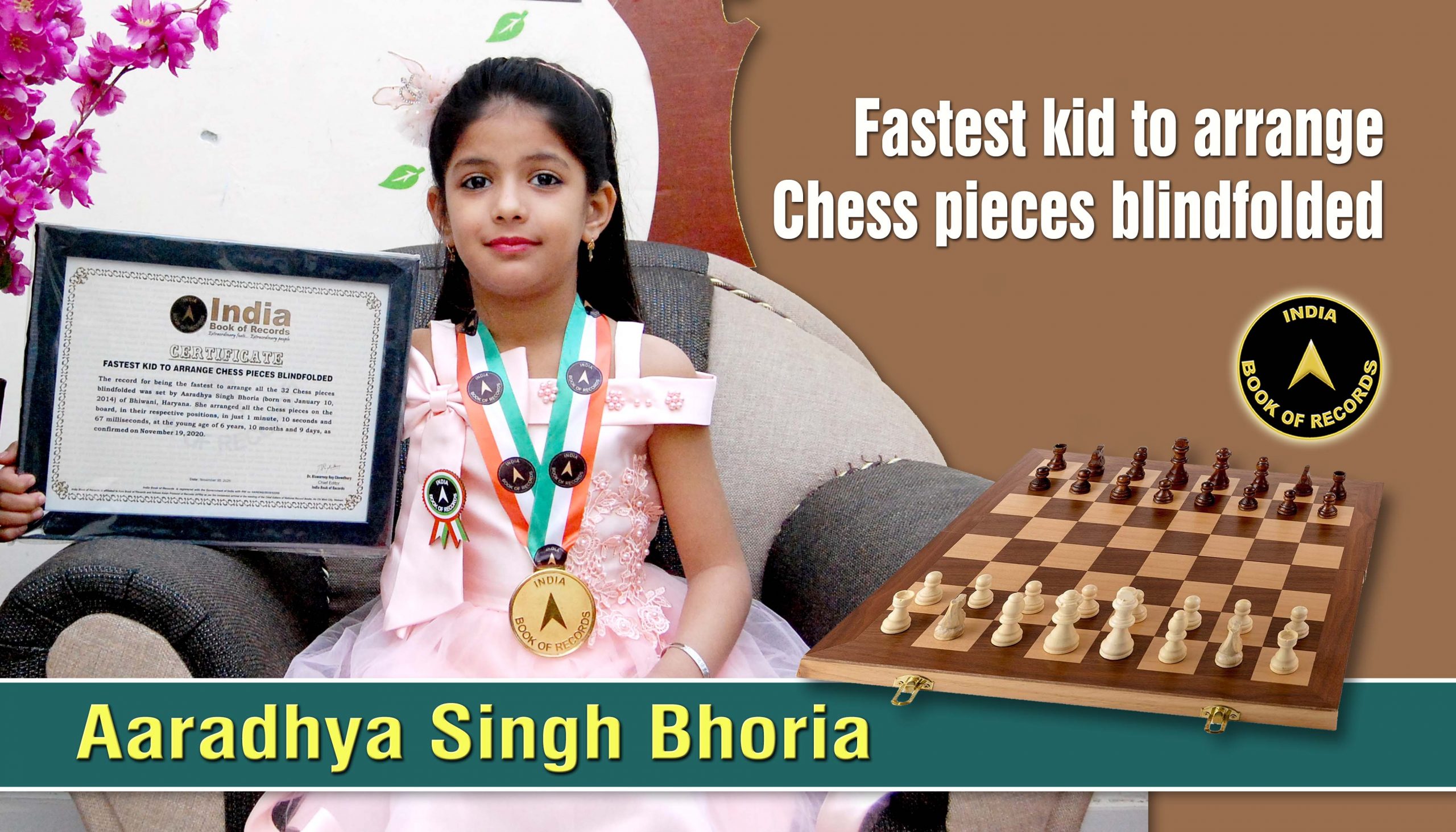FASTEST ARRANGEMENT OF CHESSMEN ON A CHESS BOARD BY A KID - IBR