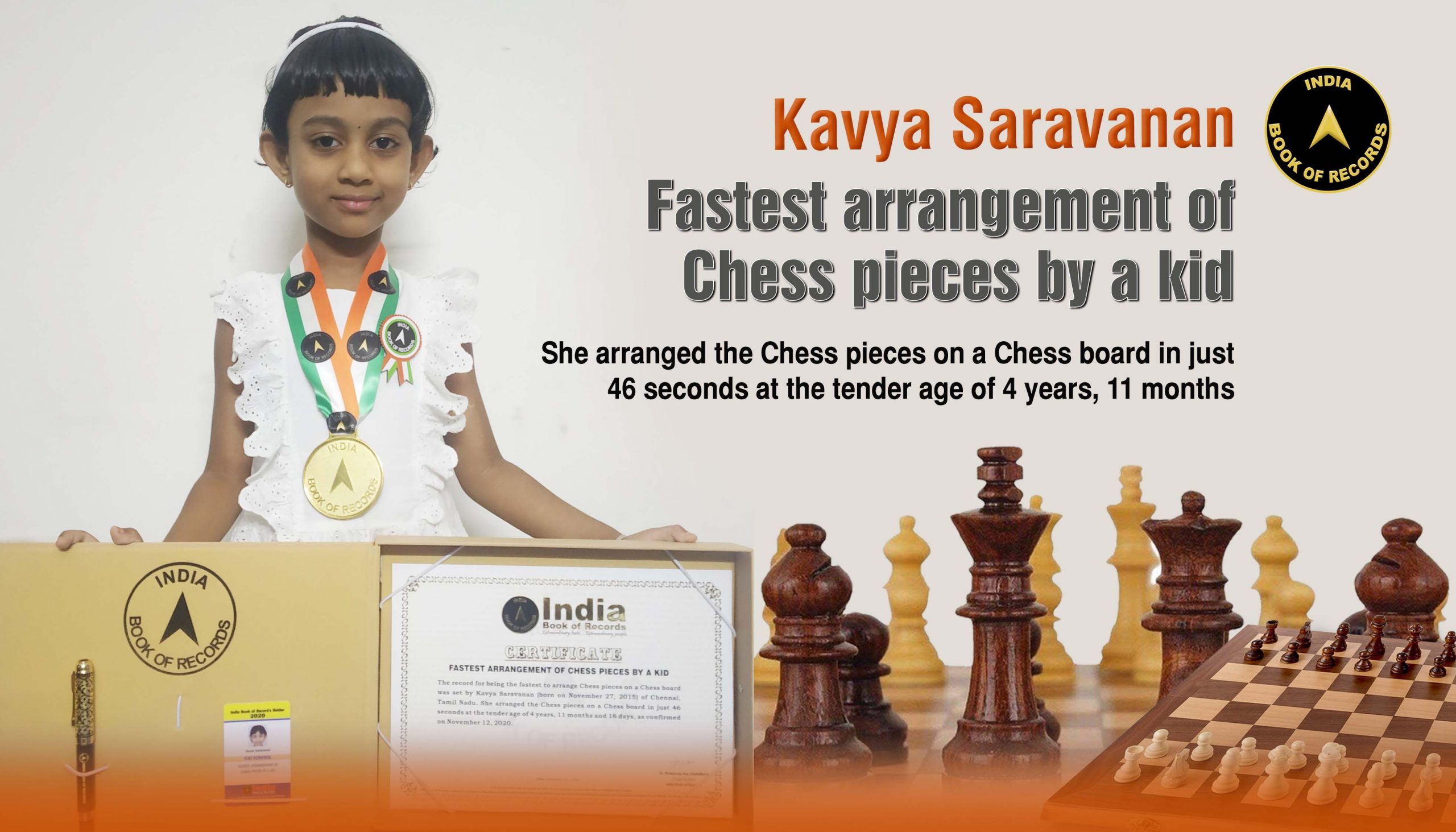 Fastest arrangement of Chess pieces by a kid 