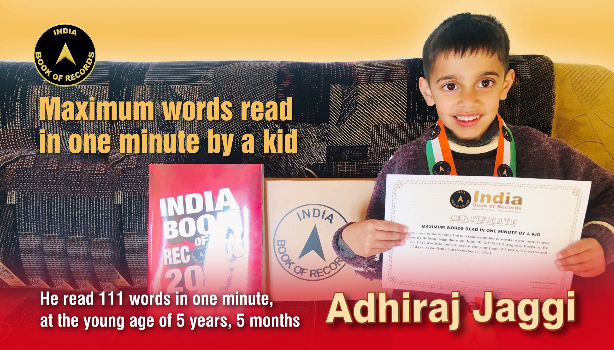 MAXIMUM WORDS READ IN ONE MINUTE BY A KID IBR