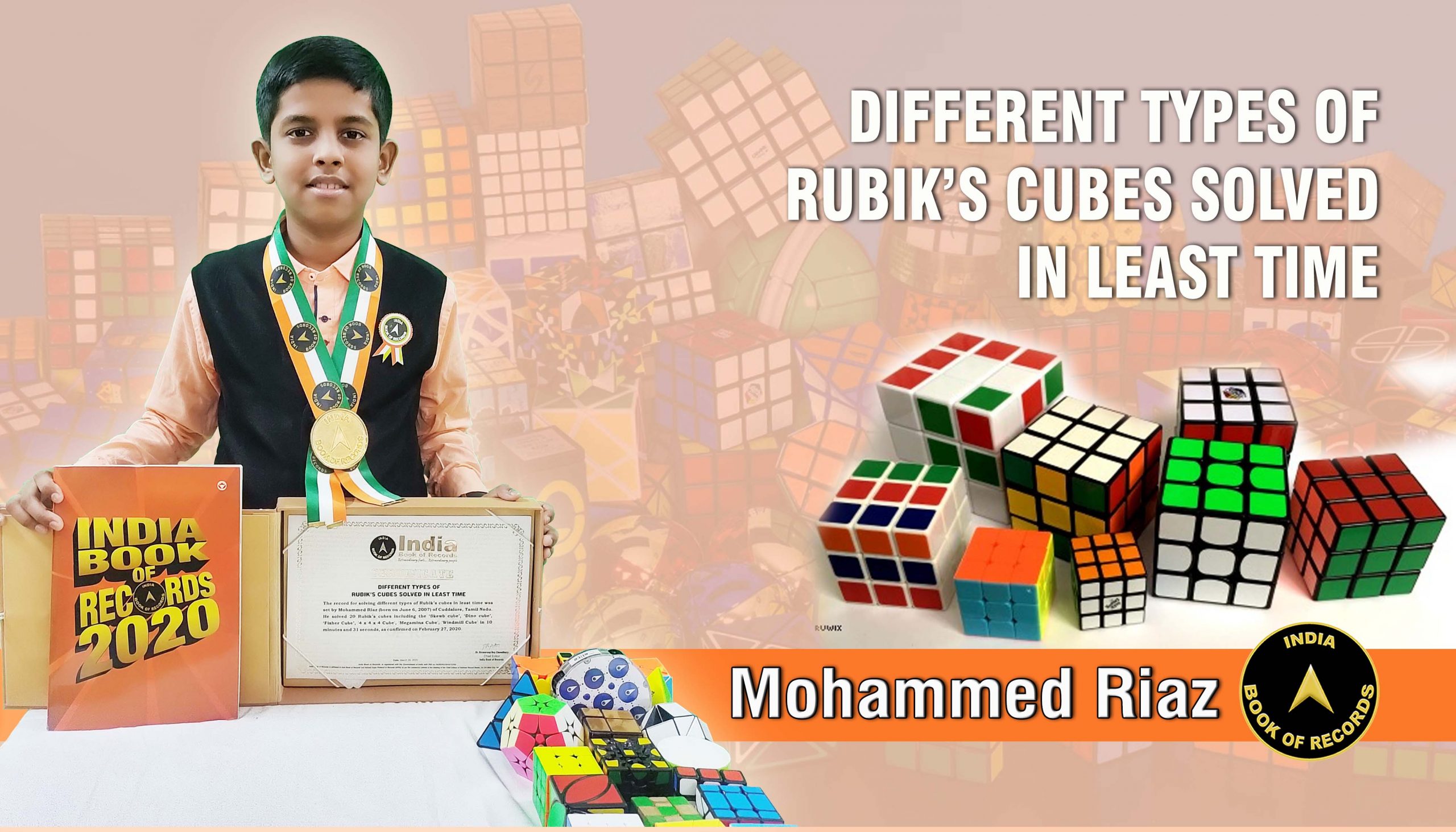 DIFFERENT TYPES OF RUBIK'S CUBES SOLVED IN LEAST TIME - IBR