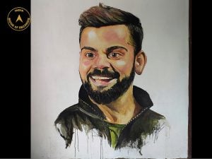 Largest wall painting of Virat Kohli - India Book of Records