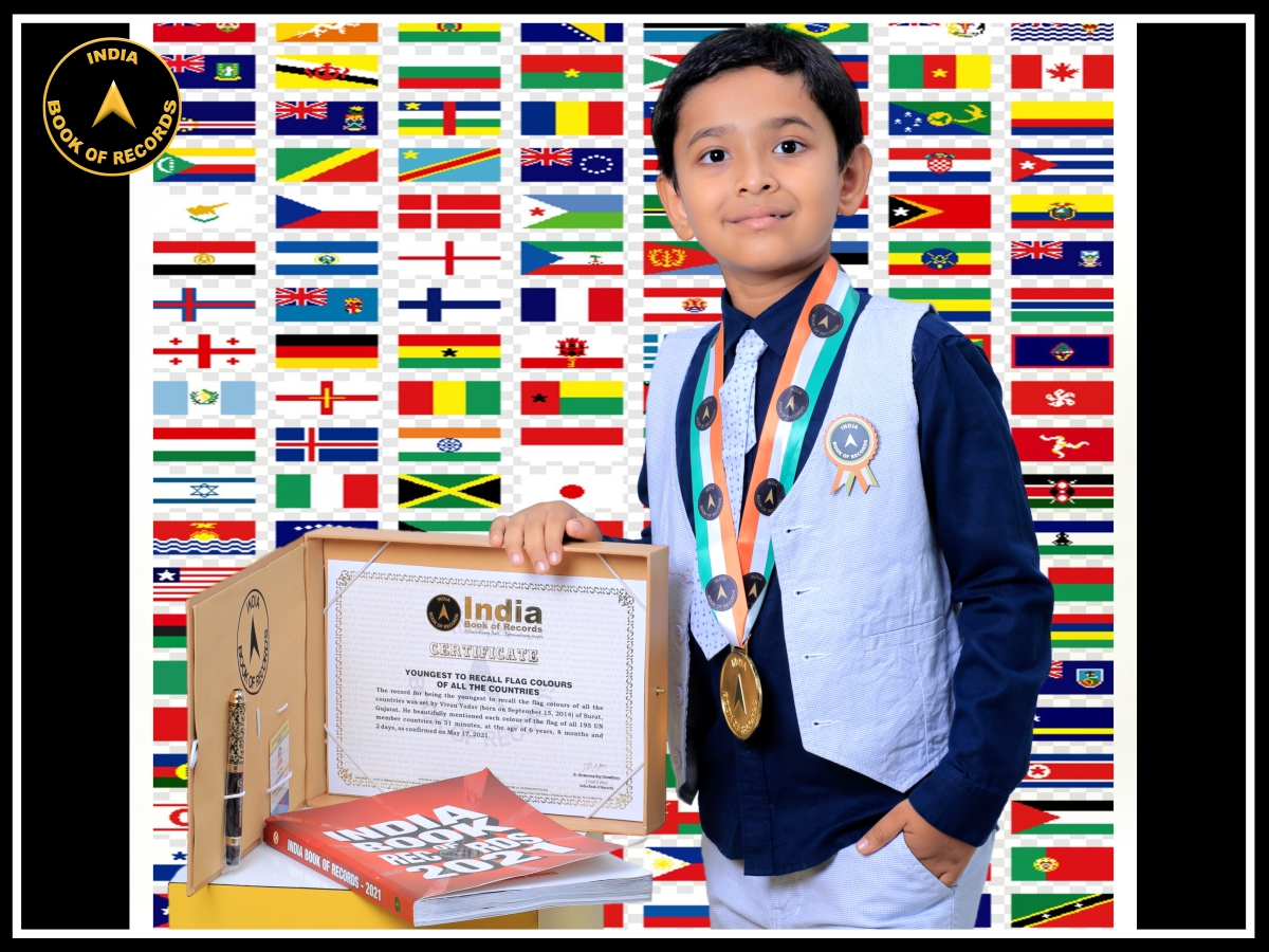 Youngest to recall flag colours of all the countries