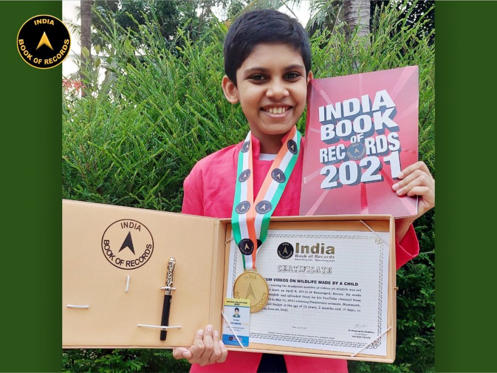 Maximum videos on wildlife made by a child India Book of Records