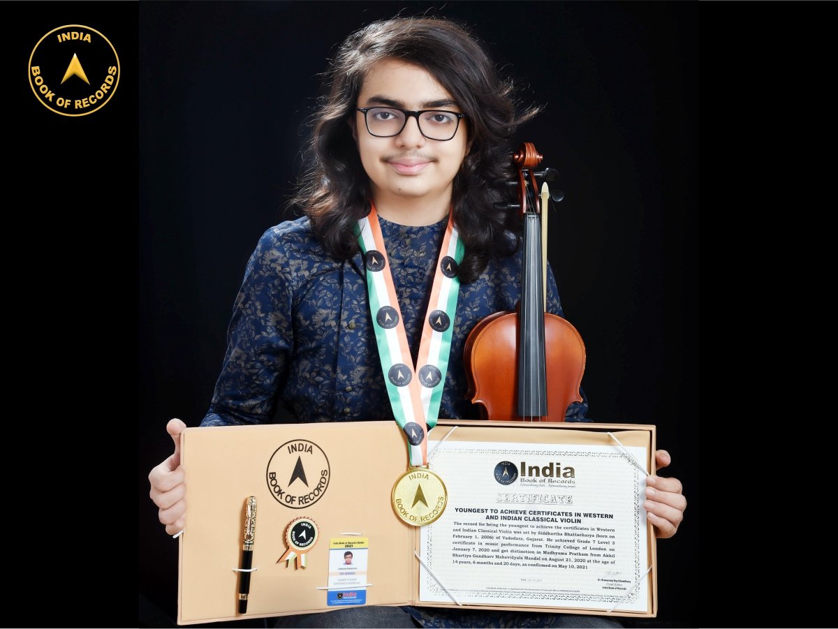 Youngest to achieve certificates in Western and Indian Classical Violin