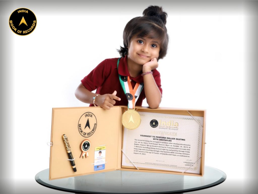 Youngest to perform roller skating with obstacles India Book of Records