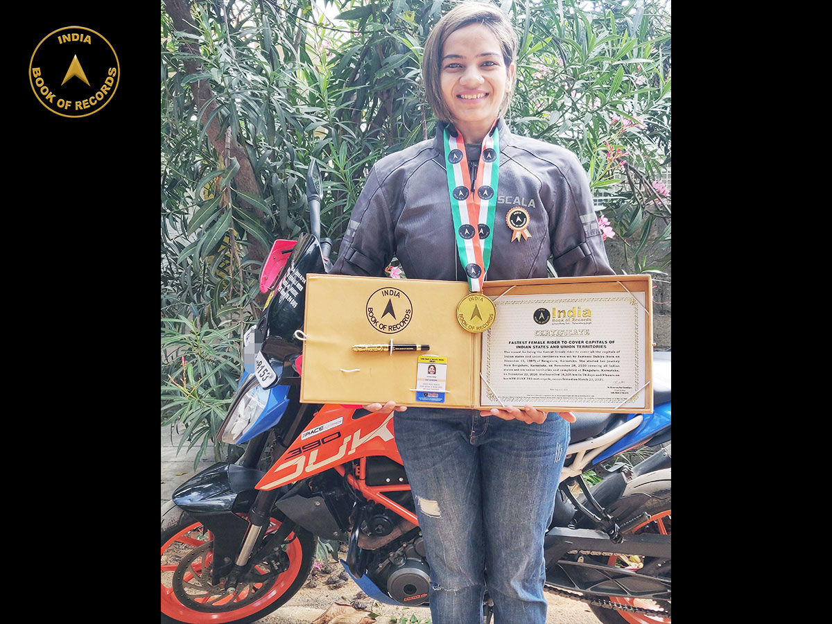 Fastest Female rider to cover capitals of Indian states and six union territories