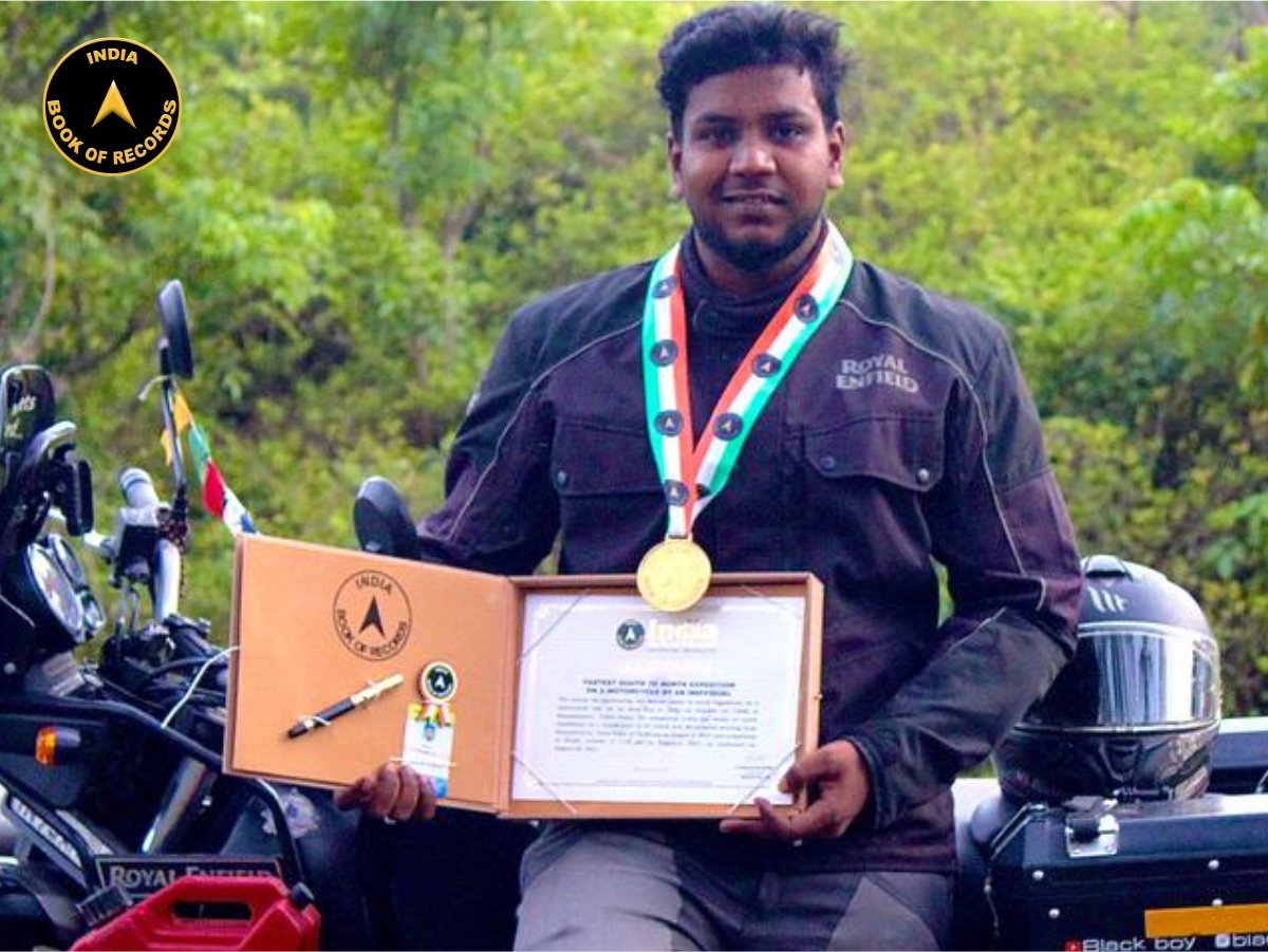 Fastest south to north expedition on a motorcycle by an individual