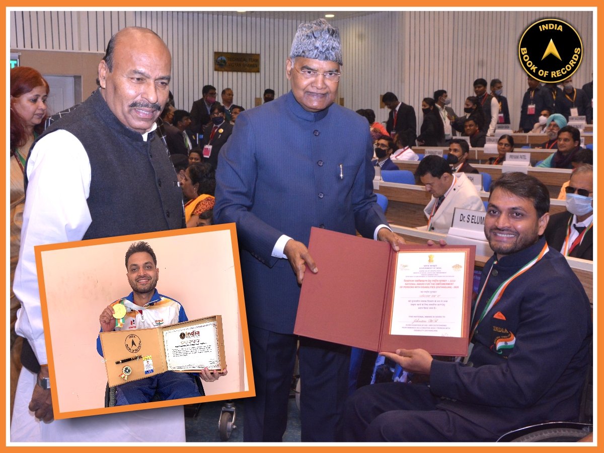 India Book of Record Achiever receives award from the President of India