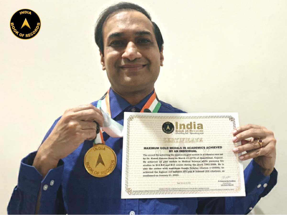 Maximum gold medals in academics achieved by an individual