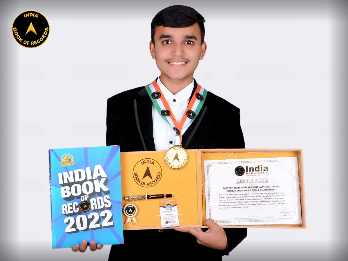 Fastest teen to represent alphabet using Rubik’s cube while being blindfolded