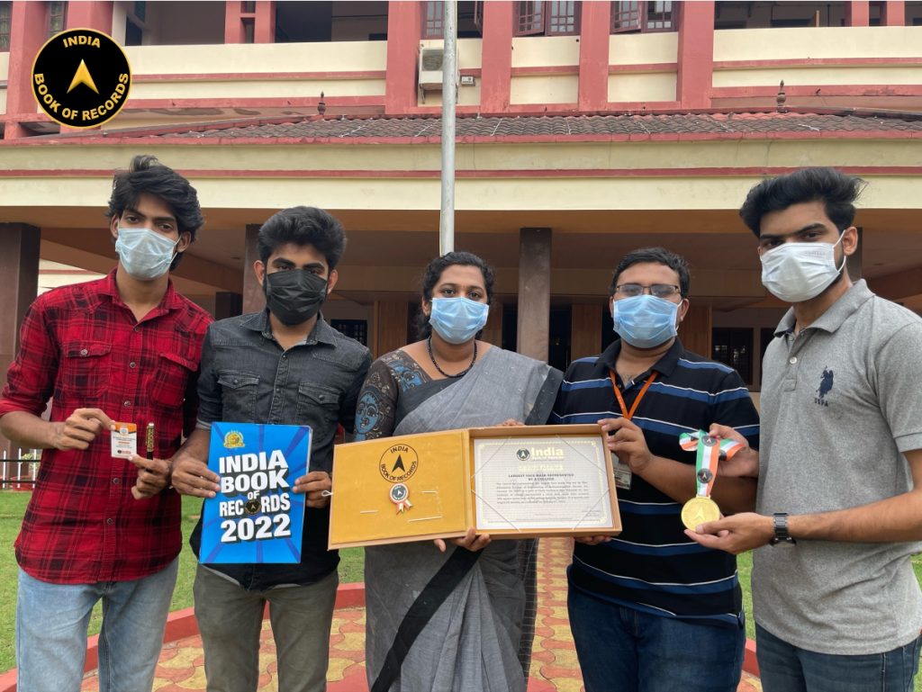 Largest face mask represented by a college India Book of Records