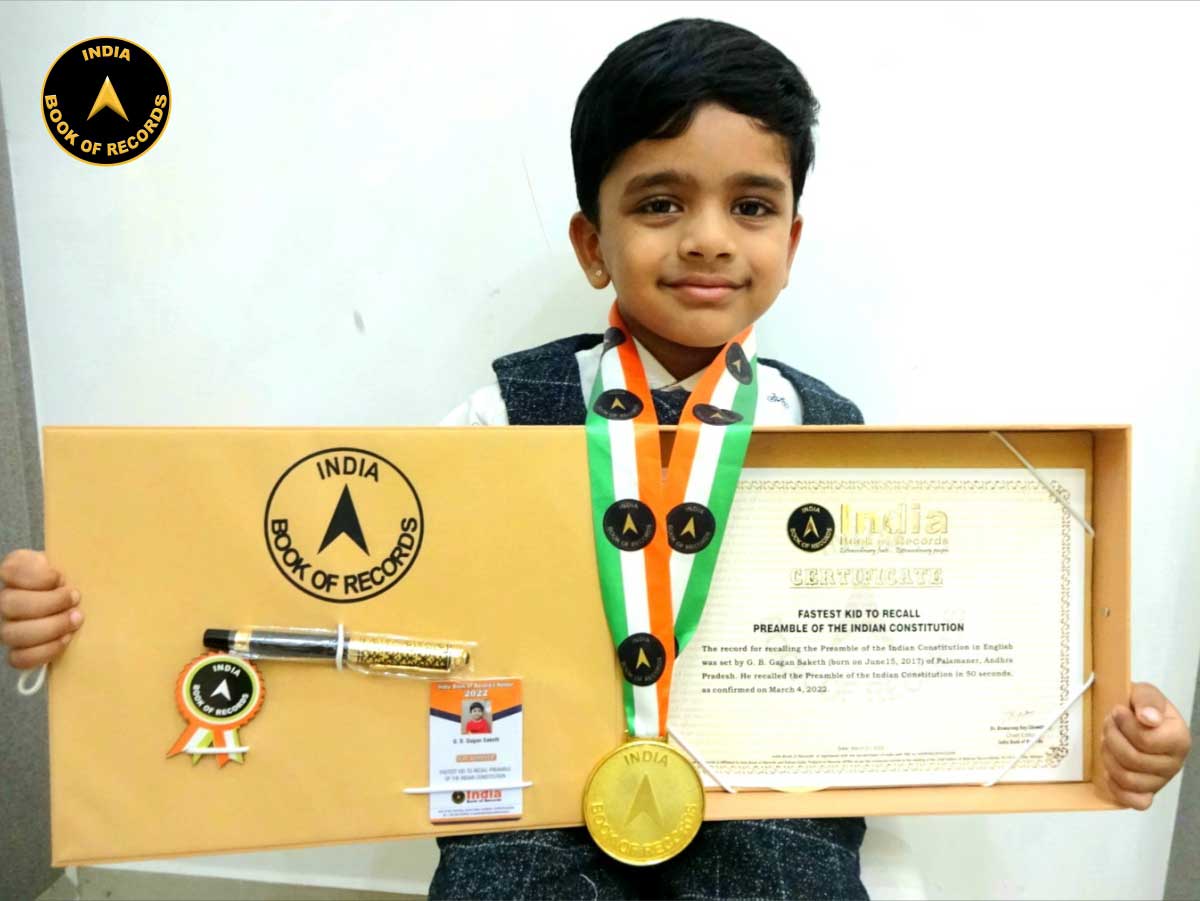 Fastest kid to recall Preamble of the Indian Constitution