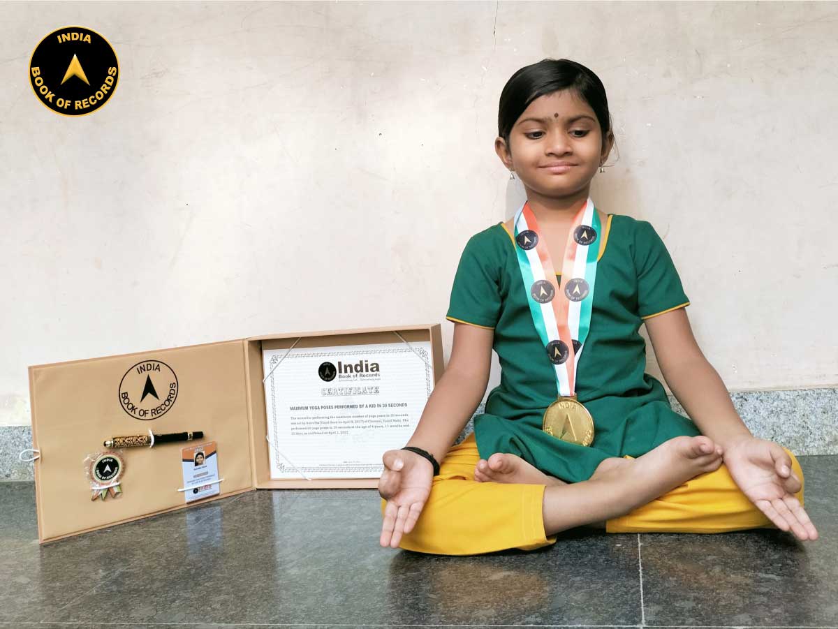 Maximum yoga poses performed by a kid in 30 seconds