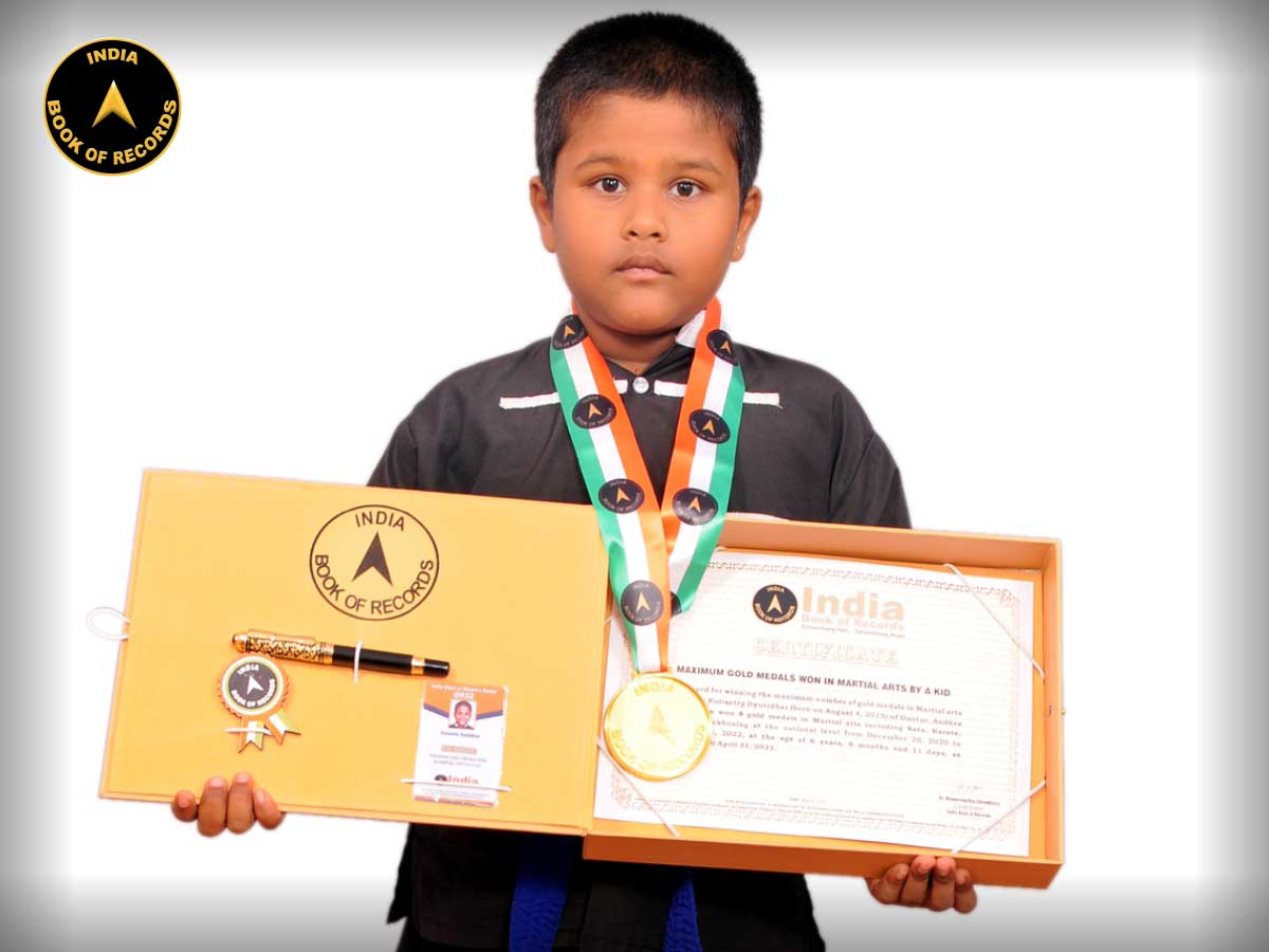 Maximum gold medals won in Martial arts by a kid