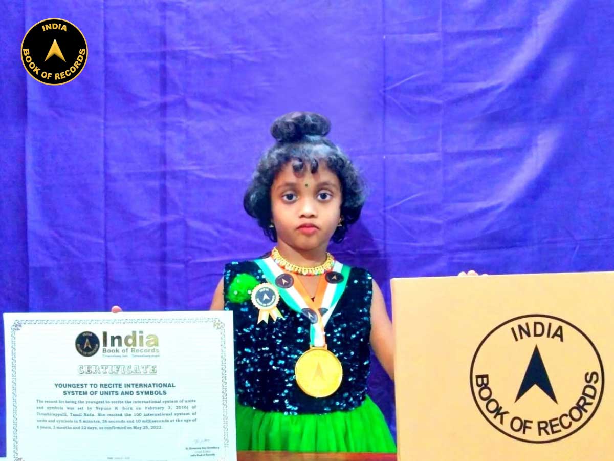 Youngest to recite international system of units and symbols