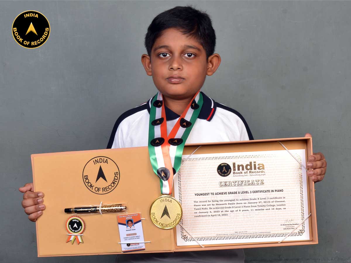Youngest to achieve Grade 8 Level 3 certificate in Piano