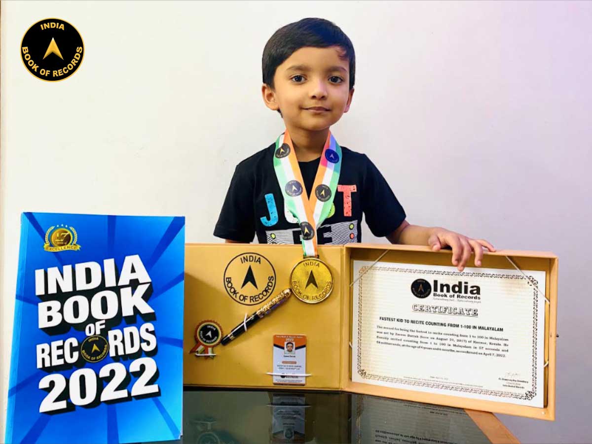 Fastest kid to recite counting from 1-100 in Malayalam