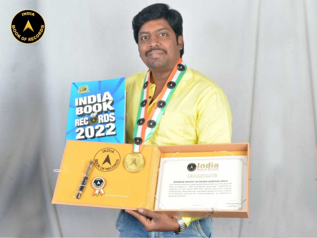 Minimum weight of silver ganesha idols India Book of Records
