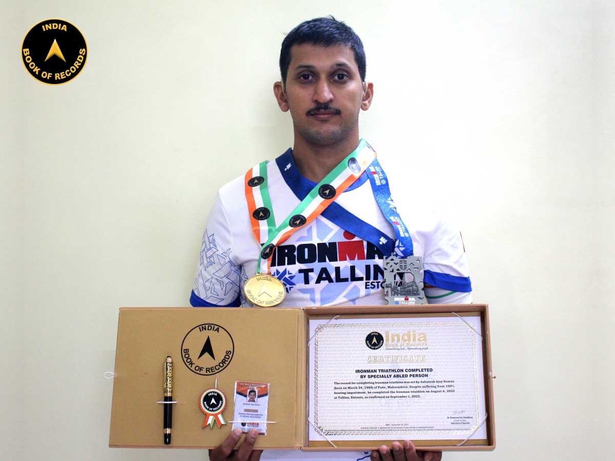 Ironman triathlon completed by specially abled person