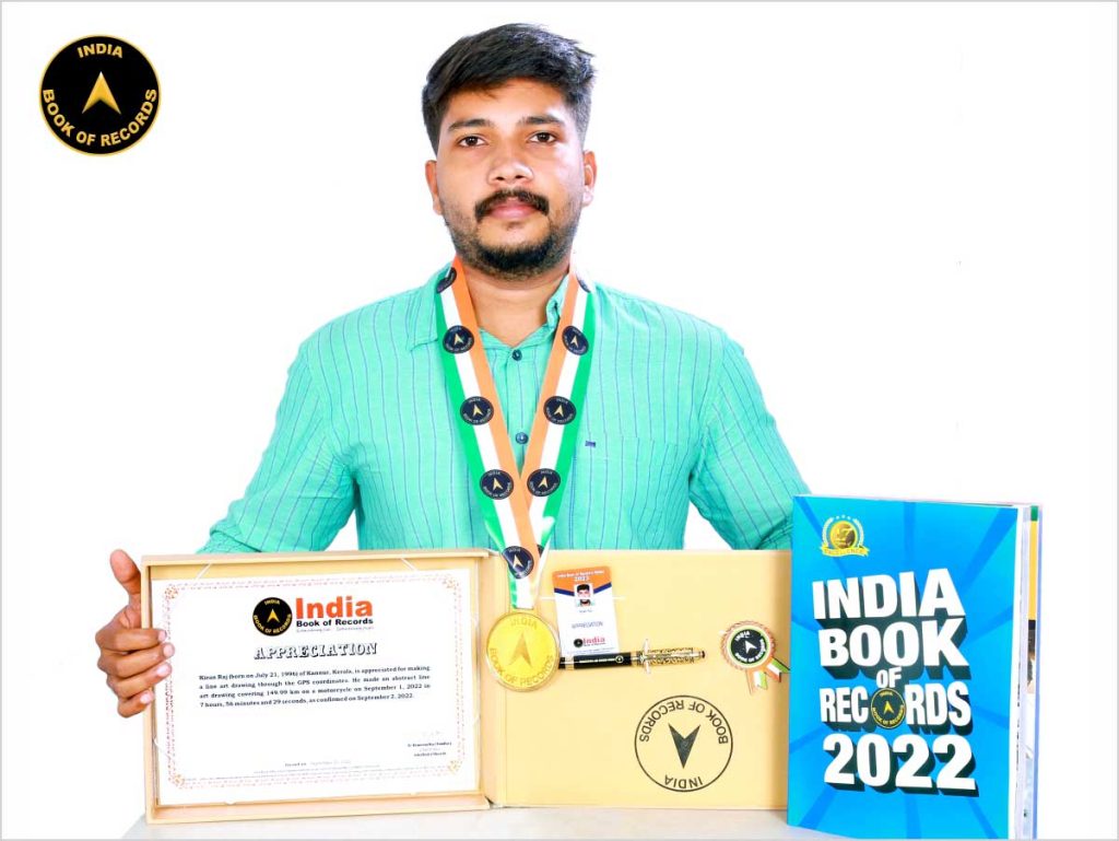 Kiran raj appreciation india book of records