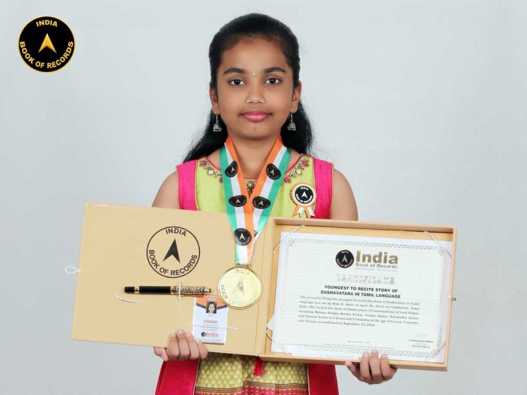 Youngest to recite story of Dashavatara in Tamil language India Book
