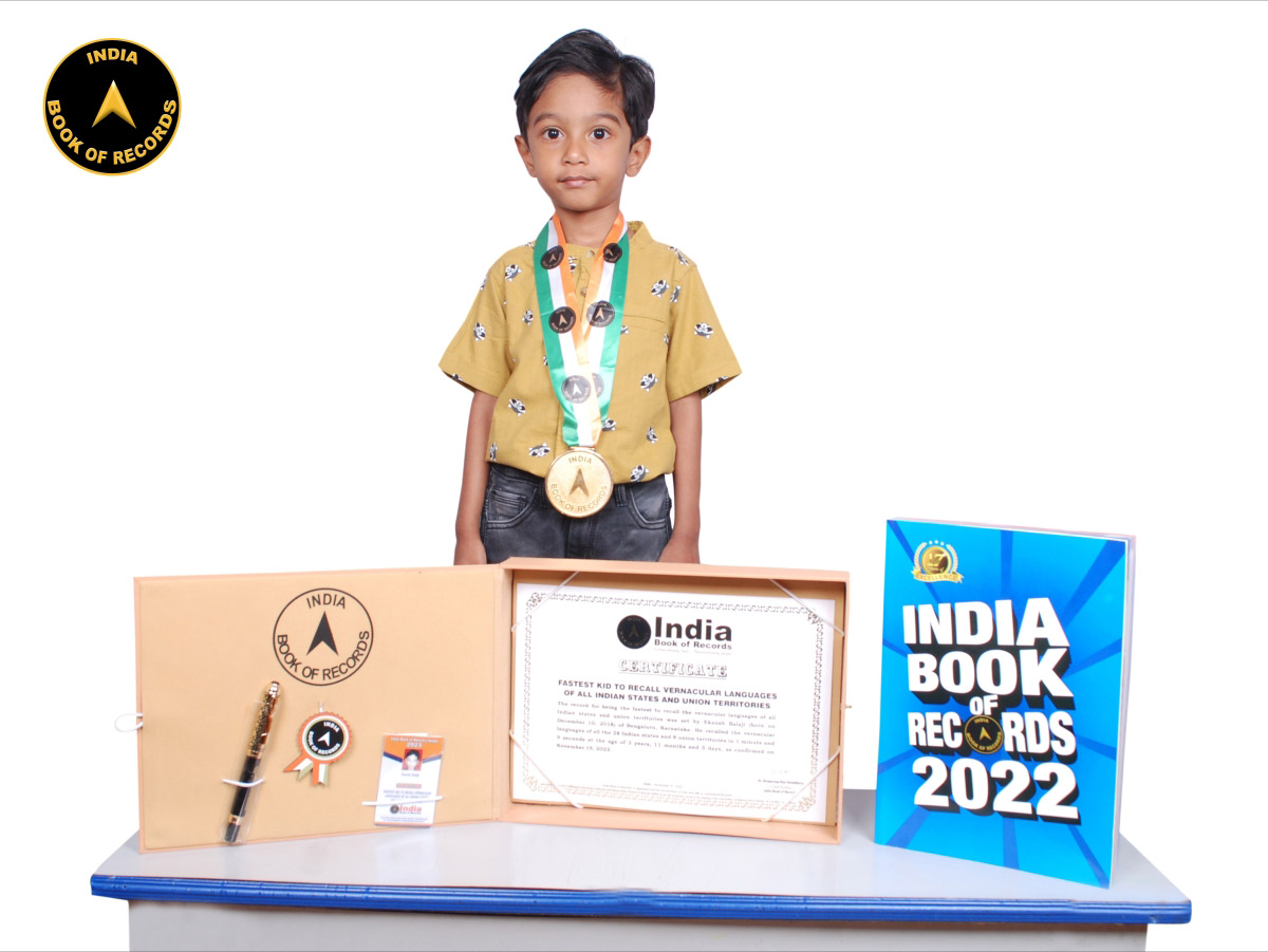 Fastest kid to recall vernacular languages of all Indian states and union territories
