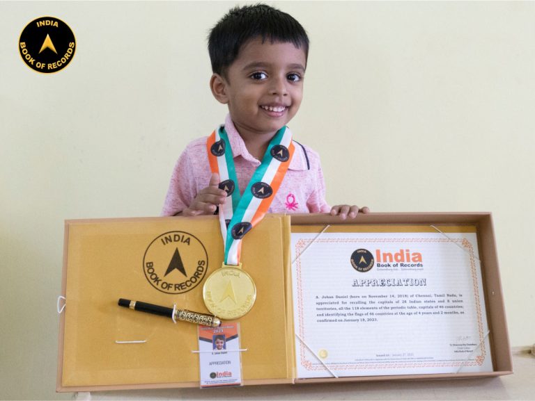 A. Johan Daniel - Appreciation - India Book of Records