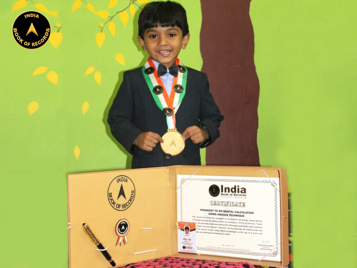 Youngest to do mental calculation using Abacus technique