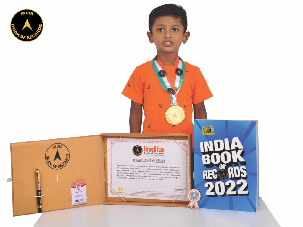 Nrinoyi Sudheesh Appreciation India Book of Records
