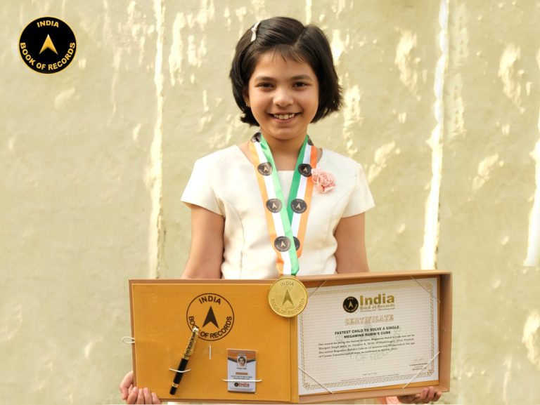 Fastest child to solve a single Megaminx Rubik’s Cube India Book of