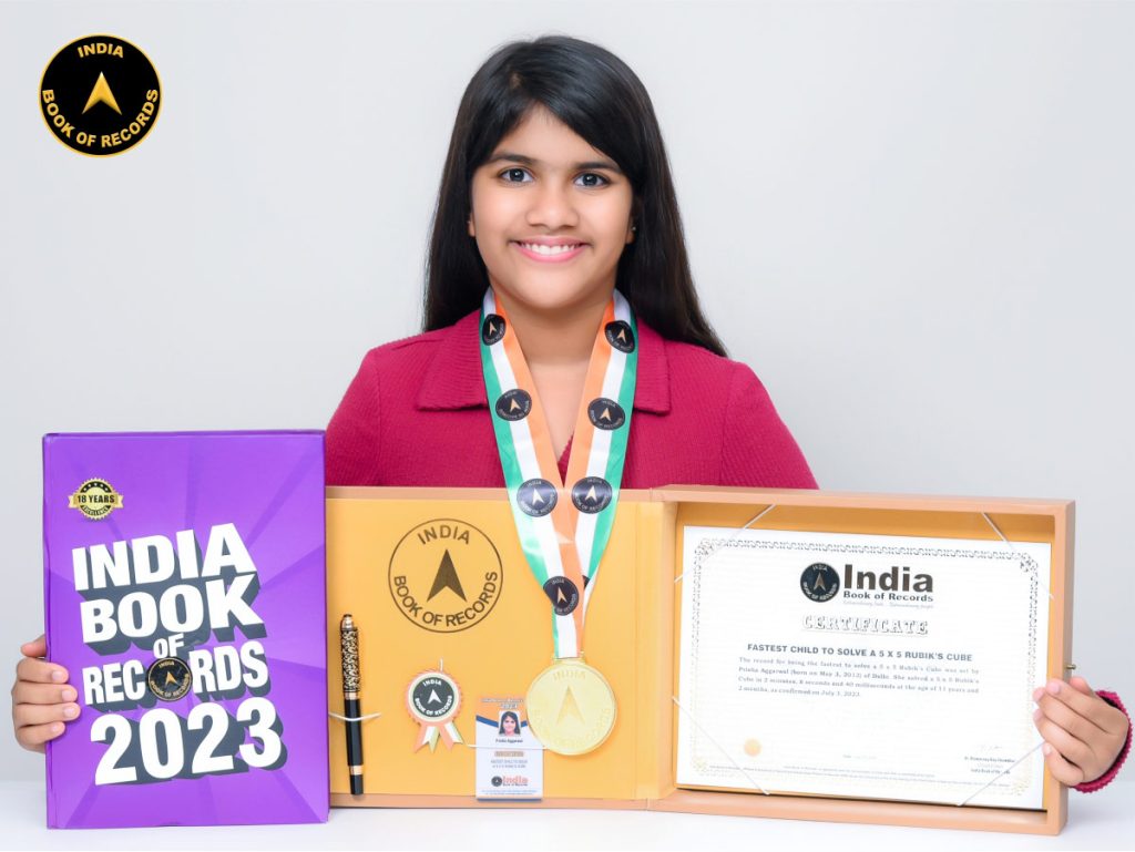 Fastest child to solve a 5 x 5 Rubik’s Cube India Book of Records