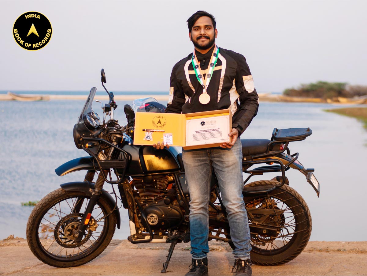 Youngest to complete solo motorcycle expedition across mainland of India