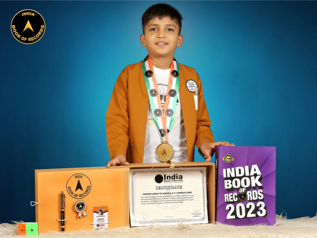 Fastest child to solve a 2 x 2 Rubik’s Cube India Book of Records
