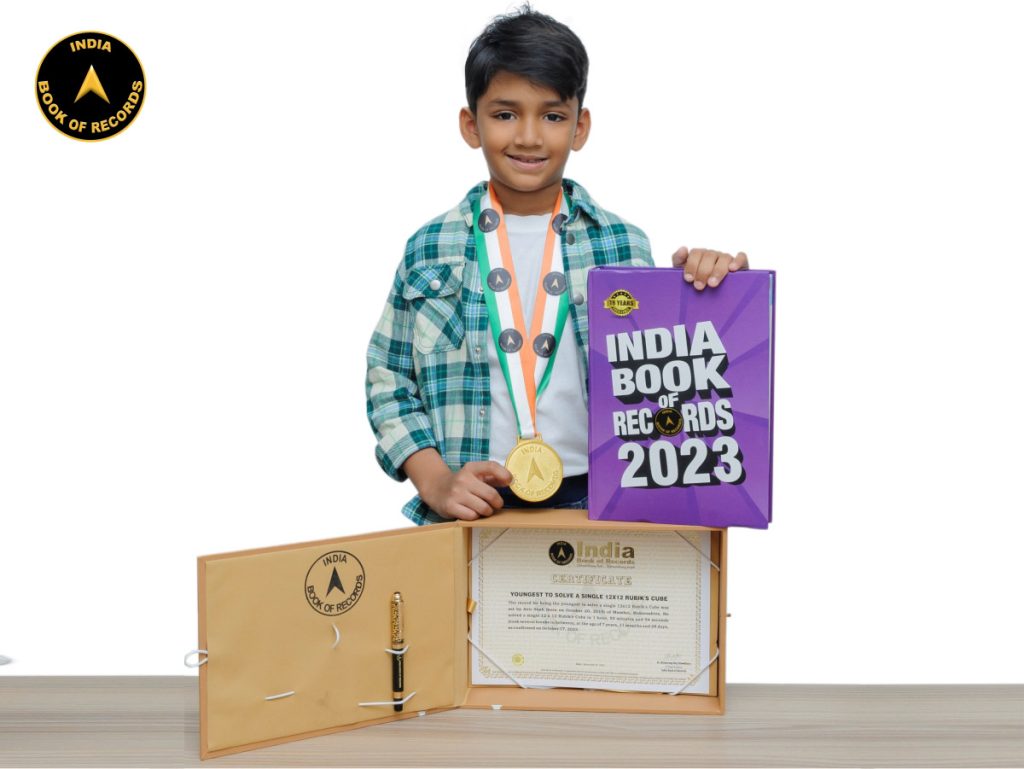 Youngest to solve a single 12x12 Rubik's Cube India Book of Records