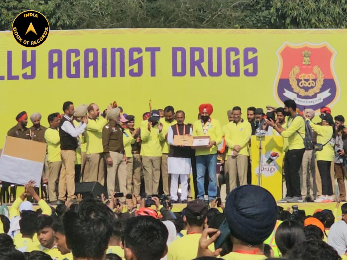 Maximum people participated in a Cyclothon for drug free Punjab