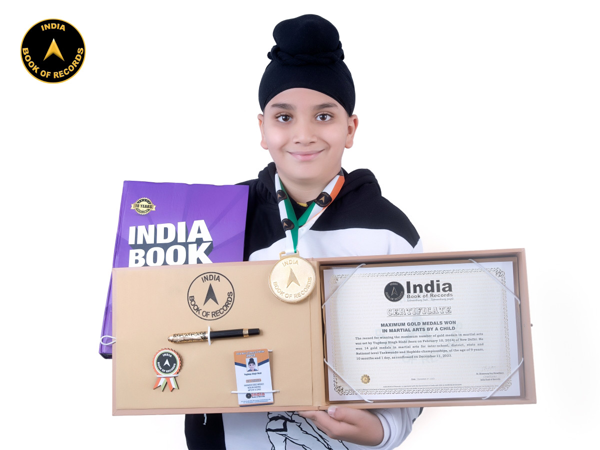 Maximum gold medals won in martial arts by a child