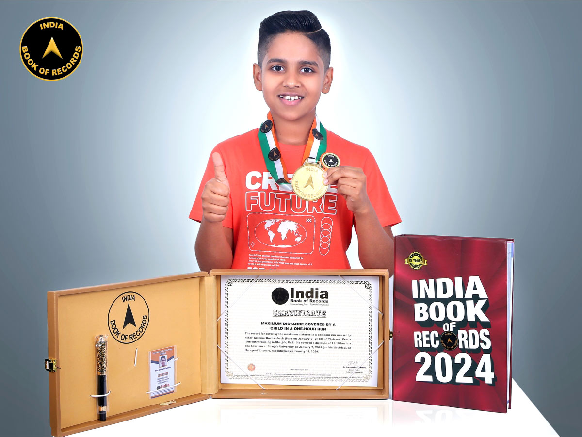 Maximum distance covered while running by a kid in 30 minutes - India Book  of Records