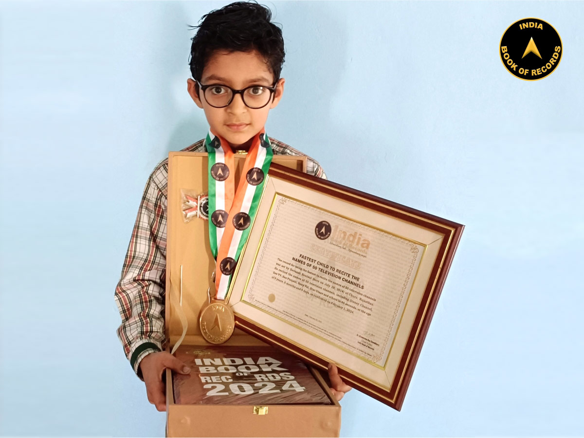 Fastest child to recite the names of 50 television channels