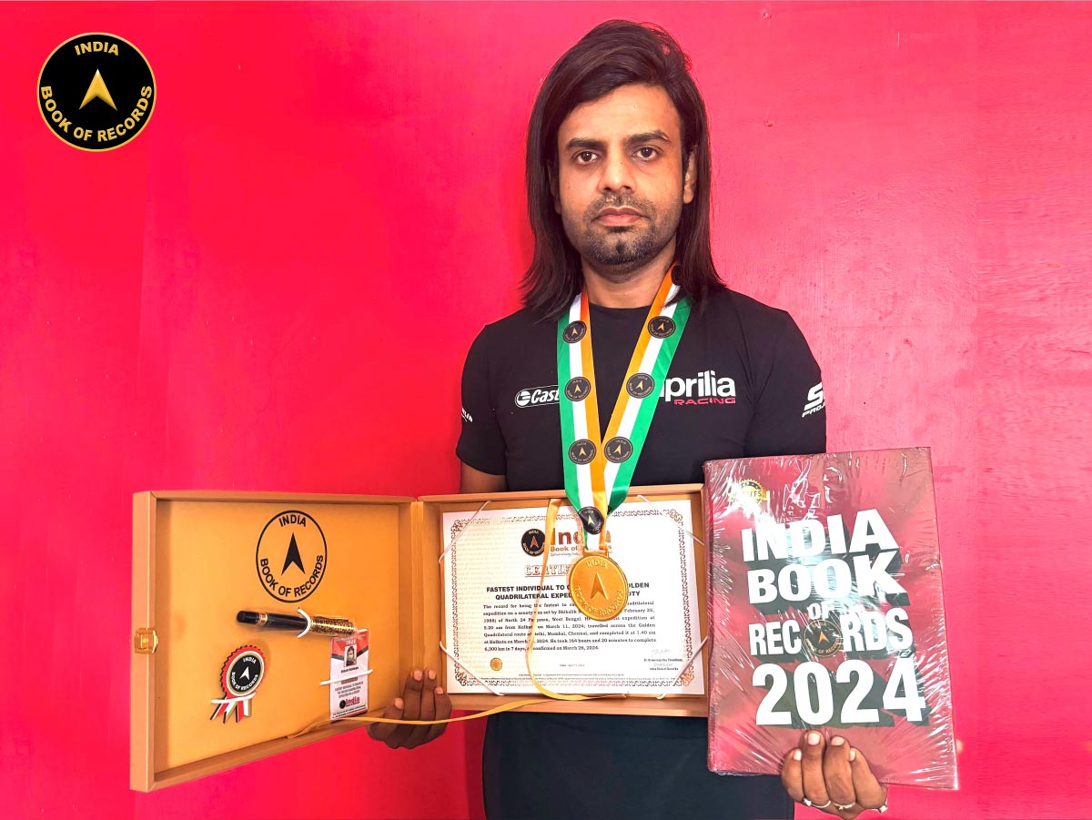 Fastest individual to complete the Golden Quadrilateral expedition on a scooty