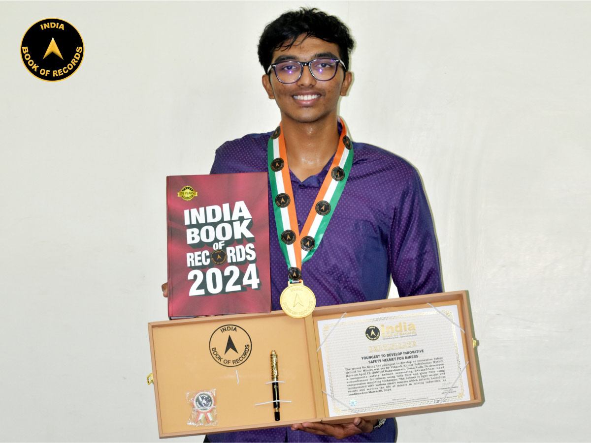 Youngest to develop innovative safety helmet for miners