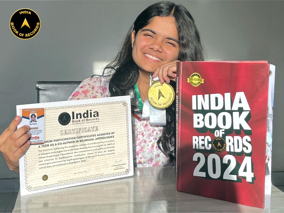 Maximum participation certificates achieved by a teen as a co-author in bilingual anthologies