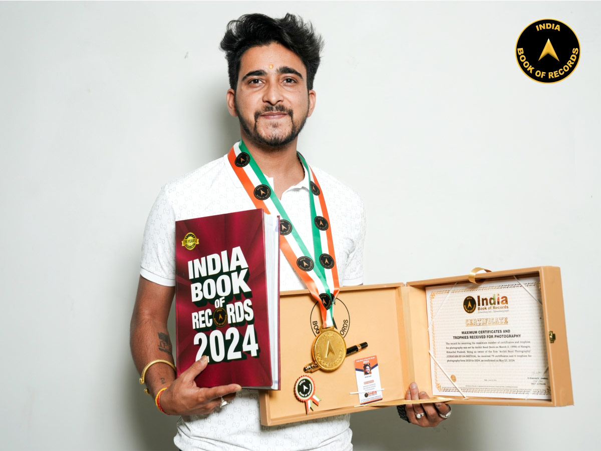 Maximum certificates and trophies received for photography