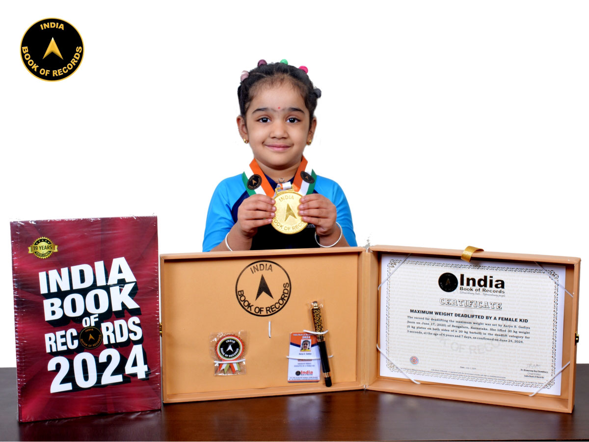 Maximum weight deadlifted by a female kid India Book of Records