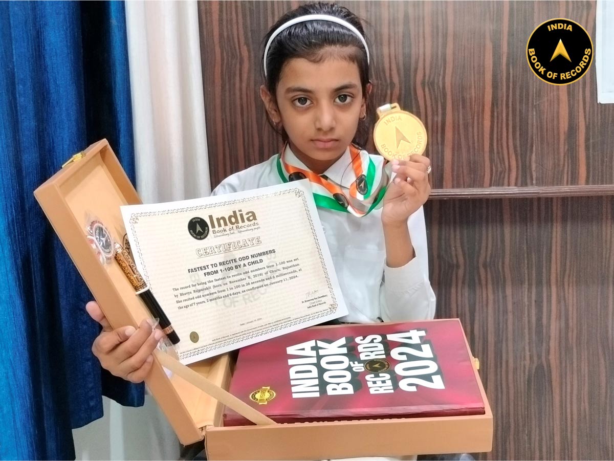 Fastest to recite odd numbers from 1-100 by a child