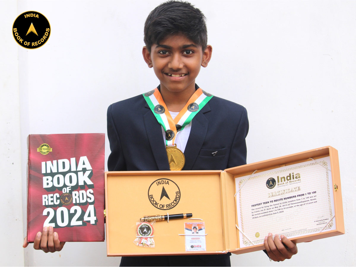 Fastest teen to recite numbers from 1 to 100