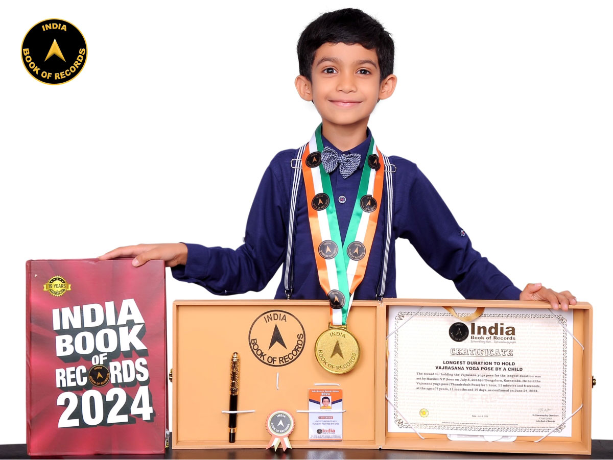 Longest duration to hold Vajrasana yoga pose by a child