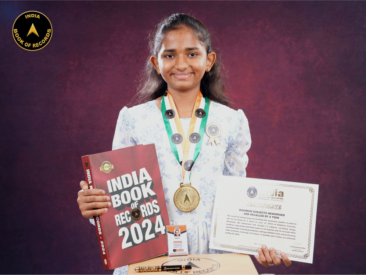 Maximum subjects memorised and recalled by a teen